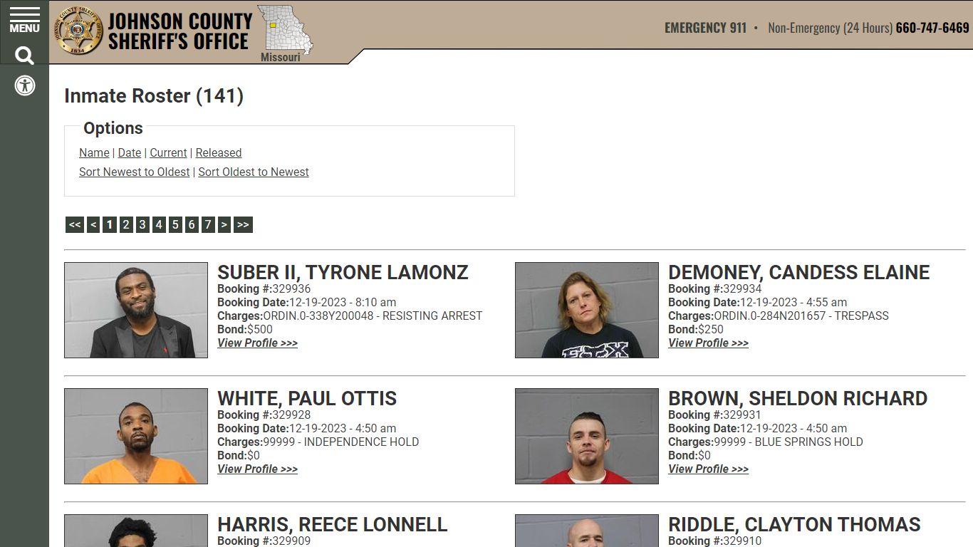 Inmate Roster - Current Inmates Booking Date Descending - Johnson ...